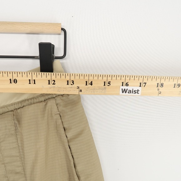 Lululemon Wide Snap Leg Pants Womens Small Beige Recycled Nylon Athleisure - Picture 5 of 12